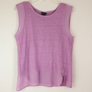 Ann Taylor Large Sleeveless Top. 100% Woven linen, lilac